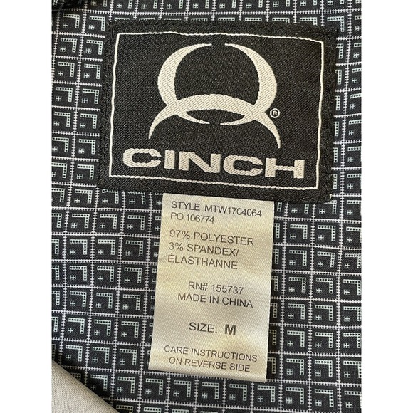 Cinch Men's Arena Flex Performance Button Down Shirt Medium Short Sleeve Stretch - Picture 3 of 5